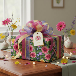 Helle Frühlingsblumenmuster Geschenkpapier