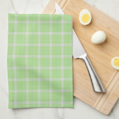 Helle Frühlingsgrün Gingham Karo Geschirrtuch (Viertel Falte)