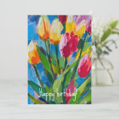 Helle Frühlingtulips, Malerei Einladung (Stehend Vorderseite)