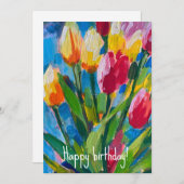 Helle Frühlingtulips, Malerei Einladung (Vorne/Hinten)