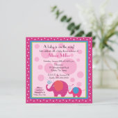 Helle & Fun Elephant Babydusche Einladung (Stehend Vorderseite)