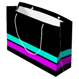Helle Fun Pink Aqua Base Racing Streifen auf schwa Große Geschenktüte