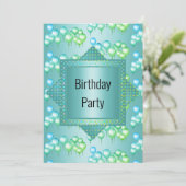 Helle Fun Rainbow Green Ballon All Occaso Einladung (Stehend Vorderseite)