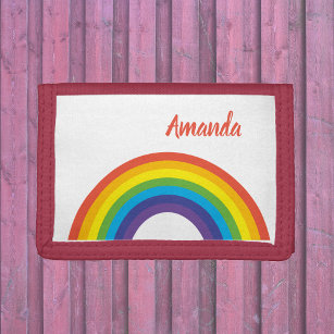 Helle Fun Rainbow Personalisiert Tri-fold Geldbeutel
