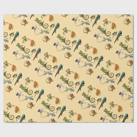 Helle Fun Reptile Geburtstagsparty Geschenkpapier (Flach)