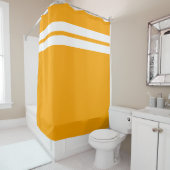 Helle Fun Yellow Orange Twin White Racing Streifen Duschvorhang (Beispiel)