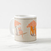 Helle Funny Cats Mit Monogramm Tasse (Vorderseite Links)