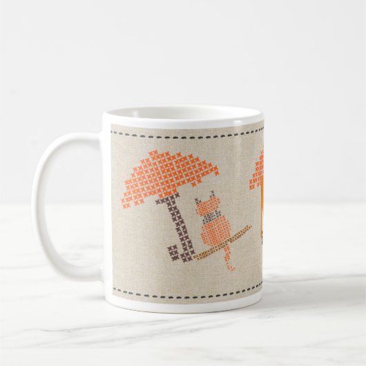 Helle Funny Cats Mit Monogramm Tasse (Links)