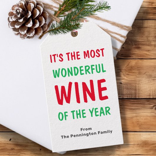 Helle Funny Wine Weihnachten Geschenkanhänger