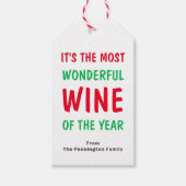 Helle Funny Wine Weihnachten Geschenkanhänger (Vorderseite)