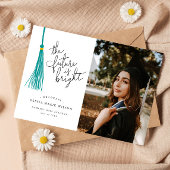 Helle Future Aquamarin Tassel Abschluss Ankündigun Einladung