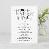 Helle Future Elegante Script Graduation Party Einladung (Stehend Vorderseite)