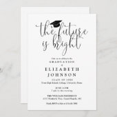 Helle Future Elegante Script Graduation Party Einladung (Vorne/Hinten)