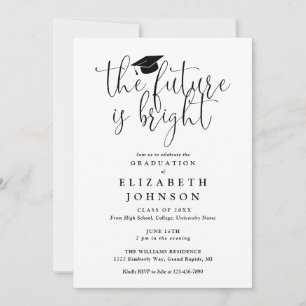 Helle Future Elegante Script Graduation Party Einladung