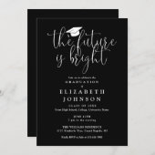 Helle Future Elegante Script Graduation Party Einladung (Vorne/Hinten)