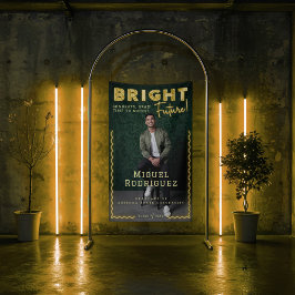 Helle Future Yellow Neon Grad Foto Abschluss Banner