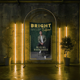 Helle Future Yellow Neon Grad Foto Abschluss Banner