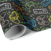 Helle Gaming-Joysticks: cooles Muster. Geschenkpapier (Rolleneckpunkt)