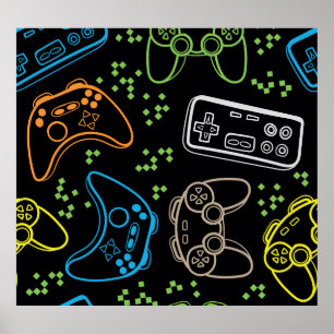 Helle Gaming-Joysticks: cooles Muster. Poster