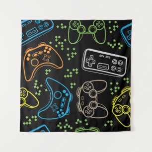 Helle Gaming-Joysticks: cooles Muster. Wandteppich