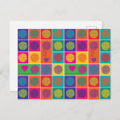 Helle Garne, Garne, Garnblock Gemustert Postkarte (Vorne/Hinten)