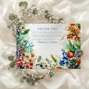 Helle Gartelhochzeit im botanischen Garten Dankeskarte