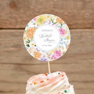 Helle Gartenerie Blumen Hochzeitsdusche Frühling S Runder Aufkleber