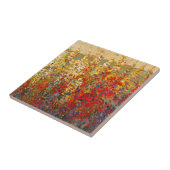 Helle Gartenmauer Frühlingsfest Wildblumen Fliese (Seite)