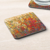 Helle Gartenmauer Frühlingsfest Wildblumen Getränkeuntersetzer (Linke Seite)