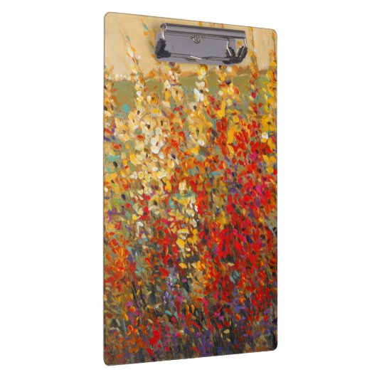 Helle Gartenmauer Frühlingsfest Wildblumen Klemmbrett (Rechts)