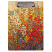 Helle Gartenmauer Frühlingsfest Wildblumen Klemmbrett (Vorderseite)