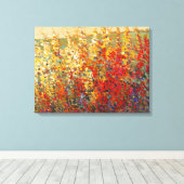 Helle Gartenmauer Frühlingsfest Wildblumen Leinwanddruck (Insitu (Holzboden))