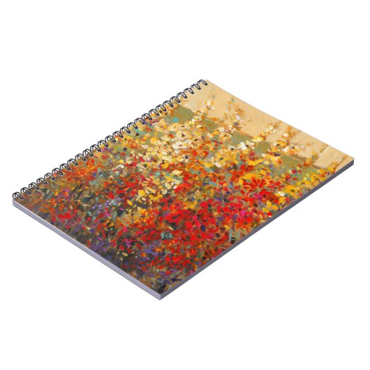 Helle Gartenmauer Frühlingsfest Wildblumen Notizblock (Linke Seite)