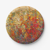 Helle Gartenmauer Frühlingsfest Wildblumen Pappteller (Vorderseite)