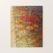 Helle Gartenmauer Frühlingsfest Wildblumen Puzzle (Vertikal)