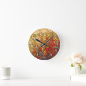 Helle Gartenmauer Frühlingsfest Wildblumen Runde Wanduhr (Zuhause)