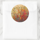 Helle Gartenmauer Frühlingsfest Wildblumen Runder Aufkleber (Tasche)