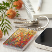 Helle Gartenmauer Frühlingsfest Wildblumen Schlüsselanhänger (Vorderseite rechts)