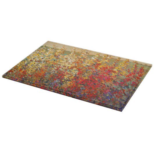 Helle Gartenmauer Frühlingsfest Wildblumen Schneidebrett (Ecke)