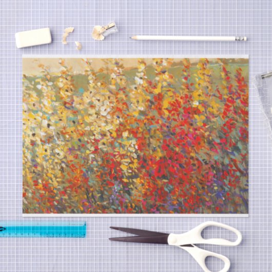 Helle Gartenmauer Frühlingsfest Wildblumen Seidenpapier (Handwerk)