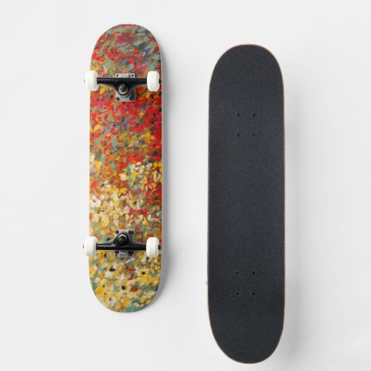 Helle Gartenmauer Frühlingsfest Wildblumen Skateboard (Vorderseite)