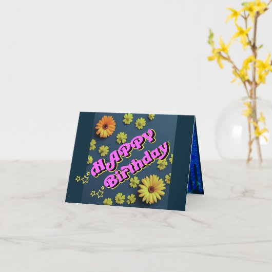 "Helle Geburtstagswünsche" Karte (Gelbe Blume)
