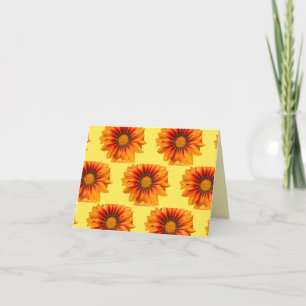 Helle gelb-orange Farbverlauf-Blumen-Ausschnitt Dankeskarte