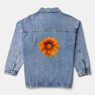 Helle gelb-orange Farbverlauf-Blumen-Ausschnitt Jeansjacke