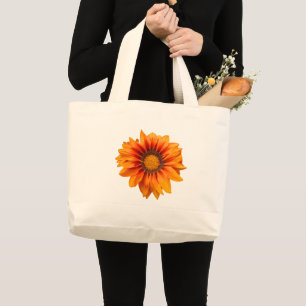 Helle gelb-orange Farbverlauf-Blumen-Ausschnitt Jumbo Stoffbeutel