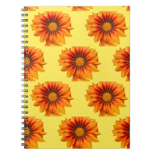 Helle gelb-orange Farbverlauf-Blumen-Ausschnitt Notizblock