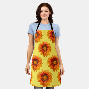 Helle gelb-orange Farbverlauf-Blumen-Ausschnitt Schürze