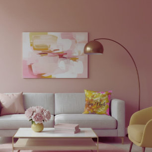 Helle gelbe abstrakte moderne Pinselstriche Kissen