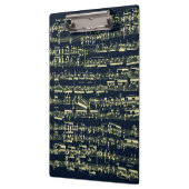 Helle gelbe Beethoven-Noten auf Blau Klemmbrett (Links)