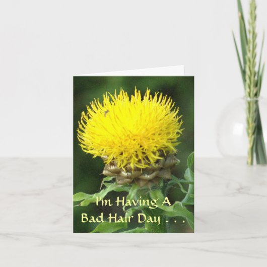 HELLE GELBE BLUME / SCHLECHTER HAARTAG KARTE (Vorderseite)
